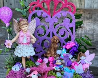Fairy Garden, Birthday Fairy Garden, Miniature Fairy Garden, Complete Fairy Garden, Birthday Fairies, Fairy Garden Accessories