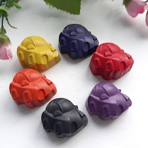 Car Crayons- Set of 6 Cars Rainbow Crayons - Сar party favor - Novelty Crayons - Toddler gifts for boys - Party bag fillers - Shaped crayon