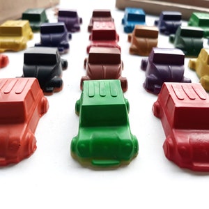 Set of 18 Car Crayons Party Favors Boy cars party Vehicle crayons Boy birthday gift Racing birthday Unique kids gift Cars Gift Set Preschool