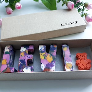 Crayons Name Set, Kids NAME Crayons in a Gift Box, Custom Alphabet Name Crayons, Stocking Stuffer, Recycled Crayons Set, Crayon Toy