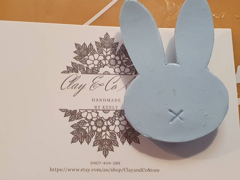 Blue bunny silhoutte brooch
