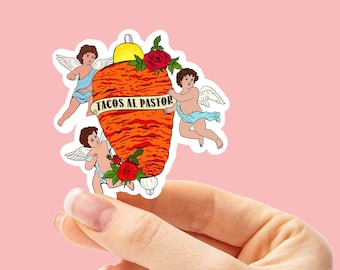 Tacos al pastor sticker, Mexican sticker, Calcomanias Mexicanas, Regalos en Español, Comida mexicana, Kiss-Cut Stickers