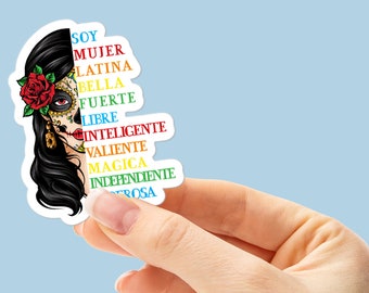 Mujer Latina Sticker, Mexican Sticker, Mexicana Sticker, Pegatina Latina, 3" x 3" sticker, Vinyl sticker, Spanish Sticker, Chingona sticker
