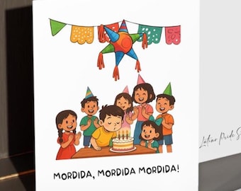 Funny Spanish Birthday Card: Mordida, Mordida!