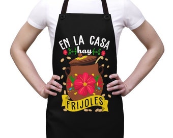 En la casa hay frijoles Mandil, Mexican Apron, Regalos para Mama, Dia de las Madres gify, Mexican Mom gift, Latina Mom Gift, Spanish gift