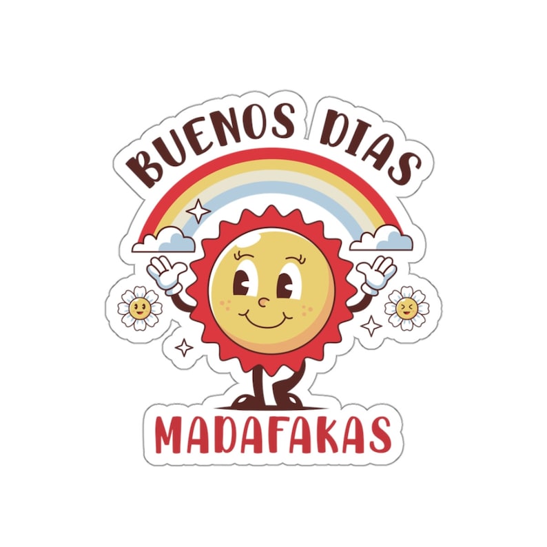 Buenos Dias Madafakas sticker, Spanish sticker, Latina sticker, Latina gift, Regalos en español, Funny Spanish, Mexican sticker, Retro gift afbeelding 5