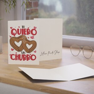 Te quiero un churro card, Churro Card, Spanish Valentine's Card, Valentine's Card, Tarjeta en español, Dia de San Valentin, Latina Card