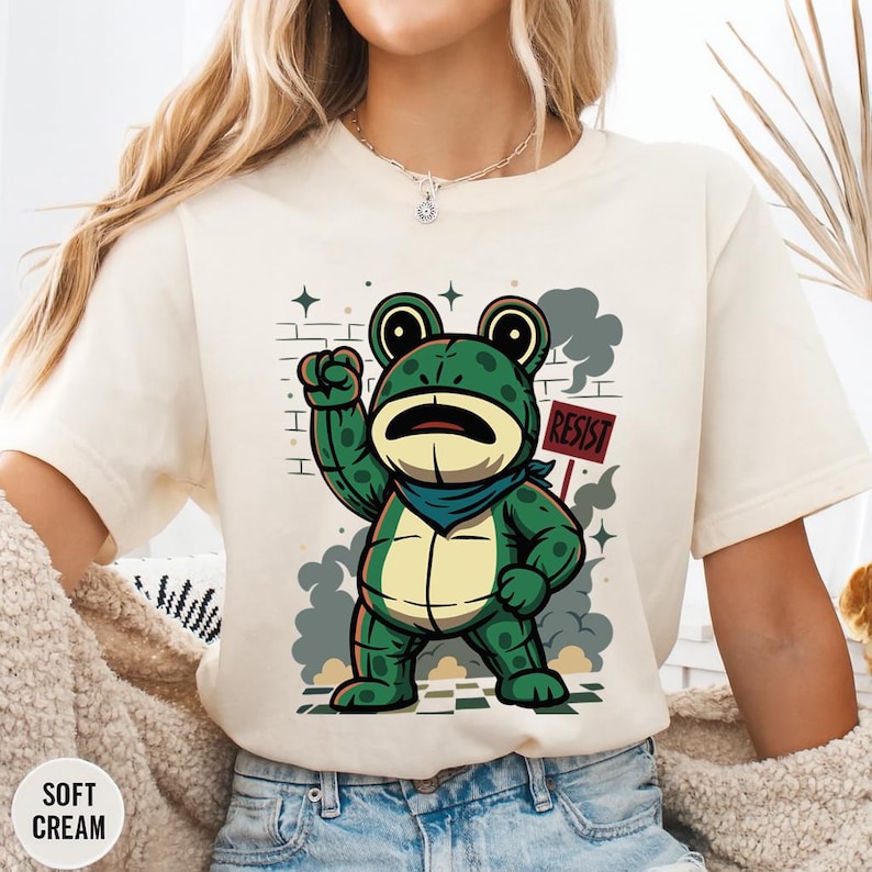 Portland Freedom Frog shirt, Resistance Tee, Protest Shirt, Pro Immigration shirt, Portland Frog Activist Tee bild 1