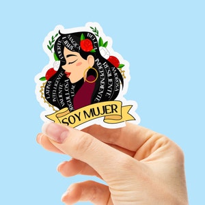 Soy mujer latina sticker, Mexican sticker, Spanish sticker, Floral sticker, Calcomania, Pegatina, Latina sticker, Regalos en Español