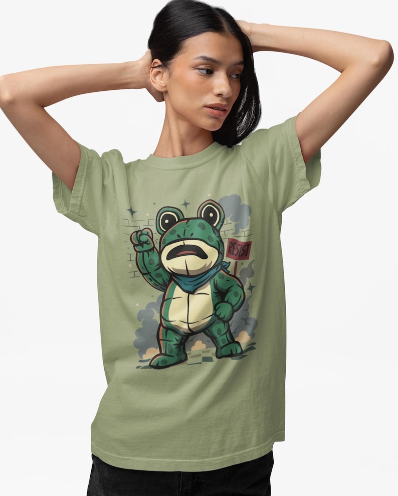 Portland Freedom Frog shirt, Resistance Tee, Protest Shirt, Pro Immigration shirt, Portland Frog Activist Tee Sage