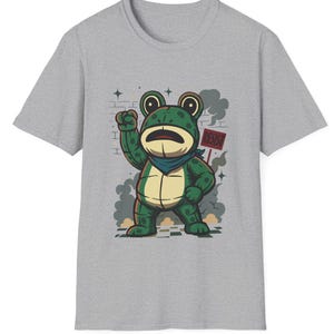 Portland Freedom Frog shirt, Resistance Tee, Protest Shirt, Pro Immigration shirt, Portland Frog Activist Tee Sport Grey