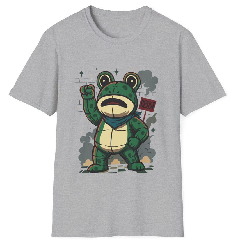 Portland Freedom Frog shirt, Resistance Tee, Protest Shirt, Pro Immigration shirt, Portland Frog Activist Tee Sport Grey