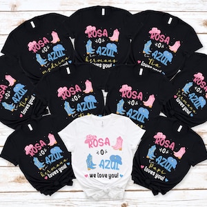 Custom Gender Reveal T-Shirt: Family Matching Rosa o Azul Tee