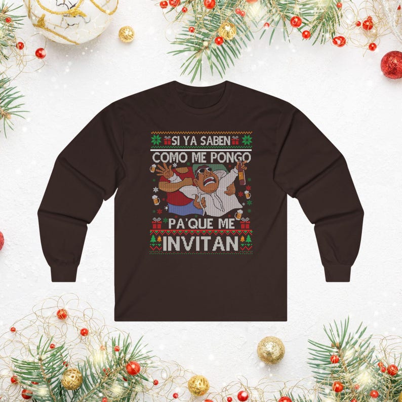 Funny Christmas Latino Unisex Tee, Ugly Sweater Design in Spanish