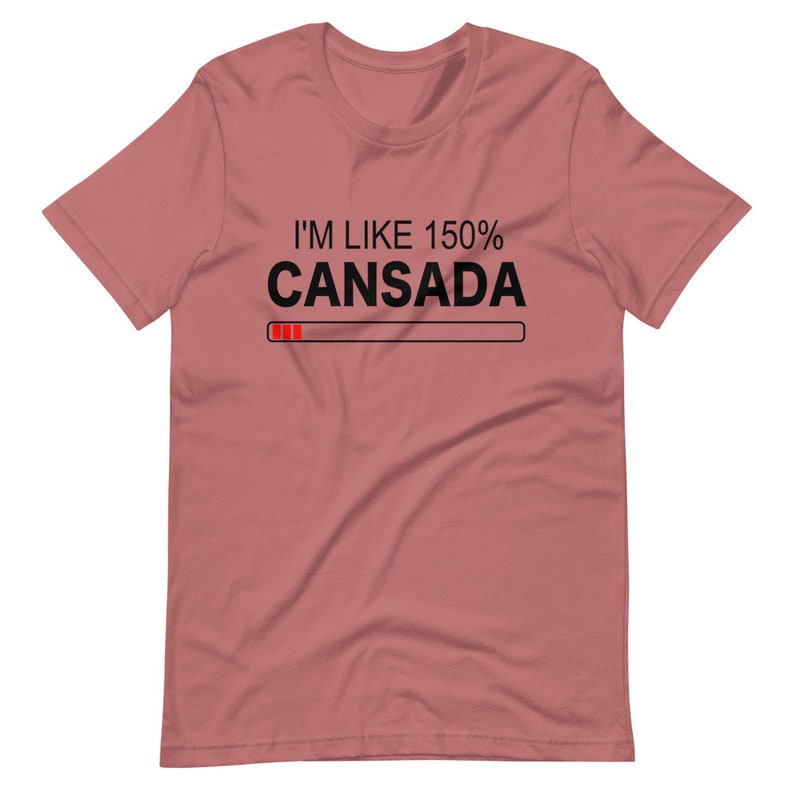 May include: A pink t-shirt with the text "I'm like 150% Cansada" and a progress bar with red fill.