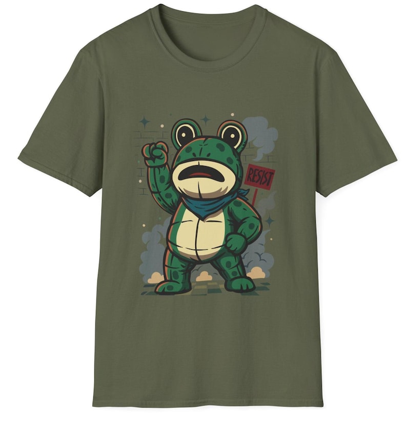 Portland Freedom Frog shirt, Resistance Tee, Protest Shirt, Pro Immigration shirt, Portland Frog Activist Tee Military Green