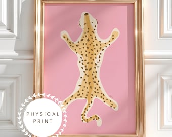Pink Leopard | Hand-Drawn Cheetah Wall Art Printed on Matte Satin Paper