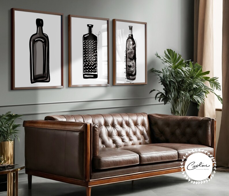 Masculine Wall Art Digital Print Instant Download Set of 3 Bundle Gentleman Wall Art Decor Mens