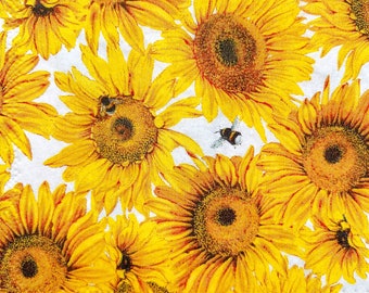 3 Sonnenblumen Cocktail Servietten für Decoupage