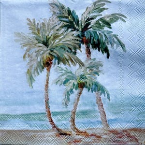 3 palmboomcocktailservetten voor decoupage