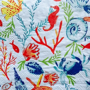 3 tovaglioli da cocktail nautici per decoupage