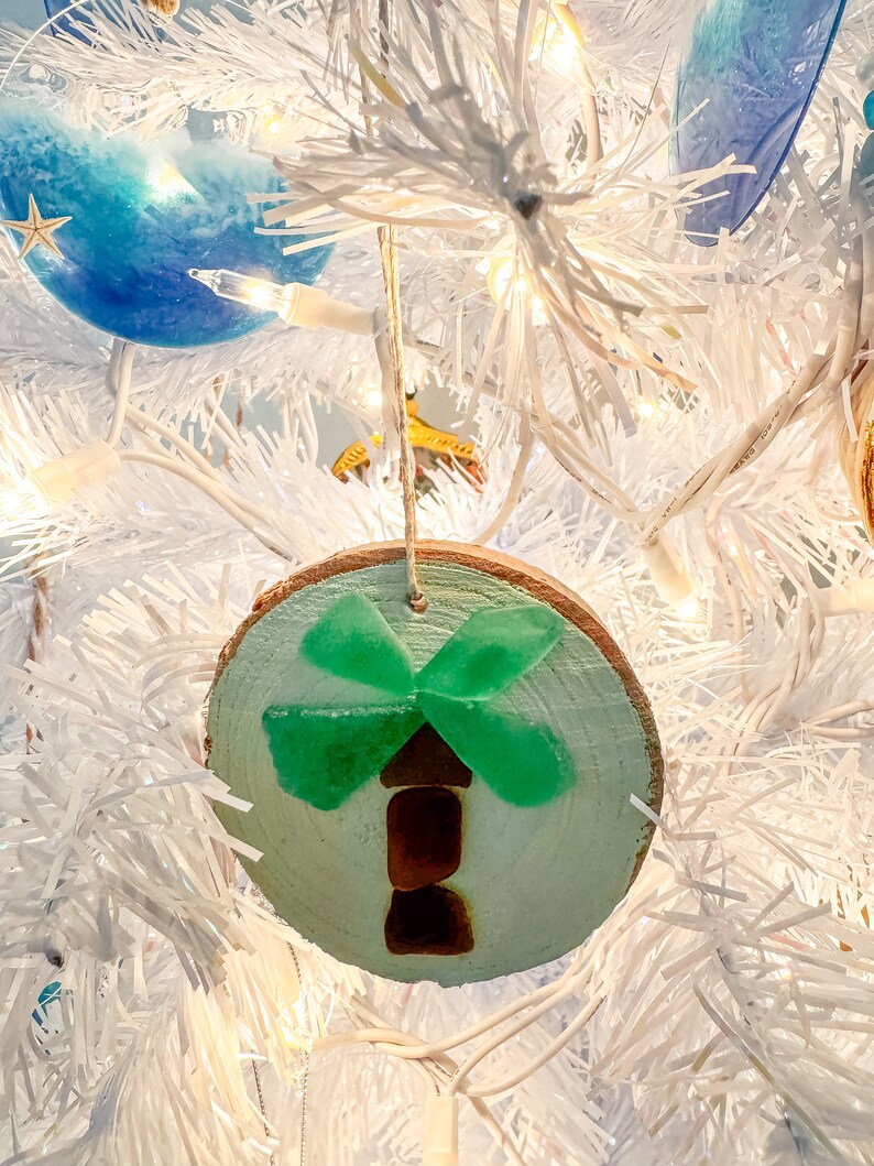 Sea Glass Palm Tree Christmas Ornament 3inch Etsy
