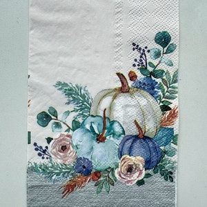 3 servilletas de calabaza azul para decoupage