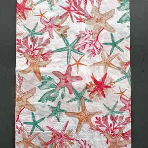 3 Seestern Servietten für Decoupage