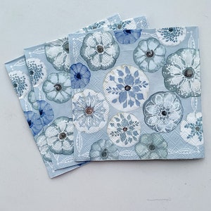 3 Shabby Chic Kürbis Servietten für Decoupage