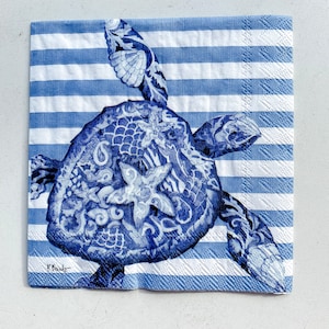 3 Maritime Cocktailservietten für Decoupage