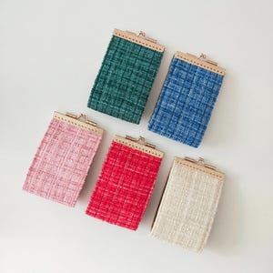 Tweed Stoff Kartenhalter, Damen Kreditkartenetui, Visitenkartenetui, Kreditkartenhalter, Geschenk für sie