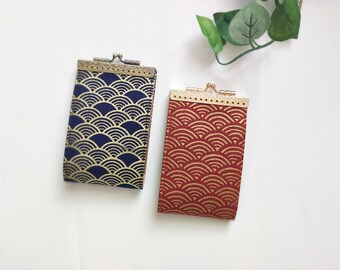 Minimalist Card Wallet, Card Holder - Japanese Gold-Plated Wave