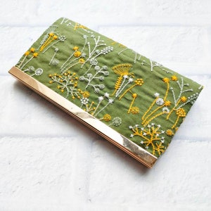 Embroidery Floral Women's wallet, Fabric Wallet, Cash Envelope Wallet, Gift for Mom, Gift for women, Gift for her image 5