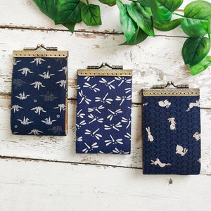 Porte-cartes de crédit, Portefeuille pour femme fait main, Portefeuille pour femme, Porte-cartes, Porte-cartes, Porte-cartes de style accordéon - Indigo japonais