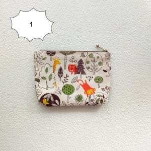 Monedero con temática de animales lindos, bolsa de tela, bolsa de monedas con cremallera, regalos para ella, regalo de cumpleaños hecho a mano