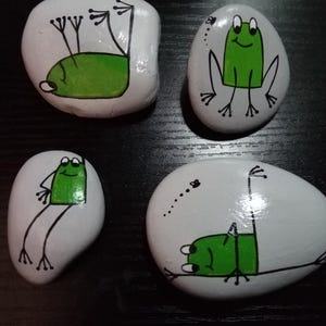 Frog Faces On Rocks Frog Painted Rocks - Etsy
