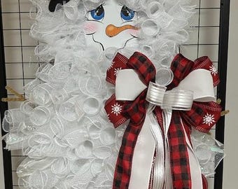 Snowman wreath,snowman front door wreath,winter wreath,winter wreaths,snowman decor,frosty the snowman,christmas decor,holiday wreath