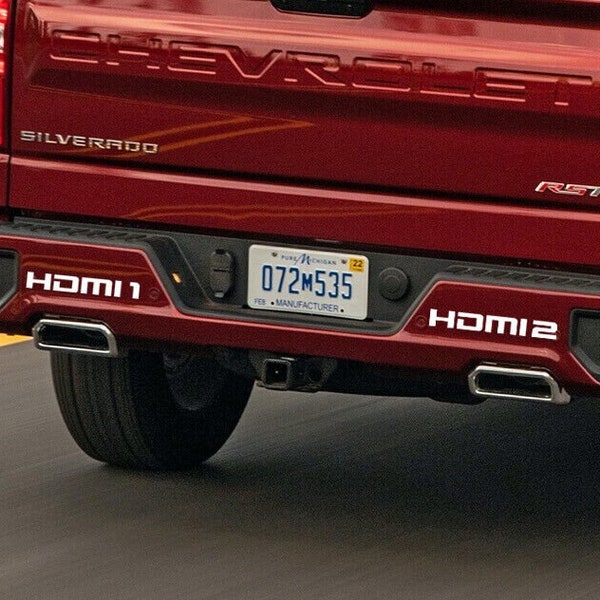 HDMI 1 and HDMI 2 Port Exhaust Sticker Decal for Car or Truck Bumper