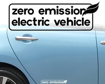 Zero Emissions Electric Vehicle Sticker Decal EV Car Window Decal