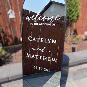 Custom Wedding Welcome Sign Decal: Personalized Names & Date