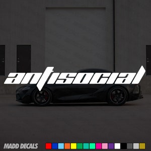 Adesivo decalque anti-social para-brisa banner sintonizador JDM