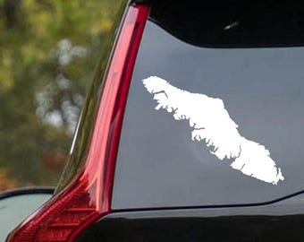 Vancouver Island Vinyl Decal - Car Decal of Vancouver Island Silhouette