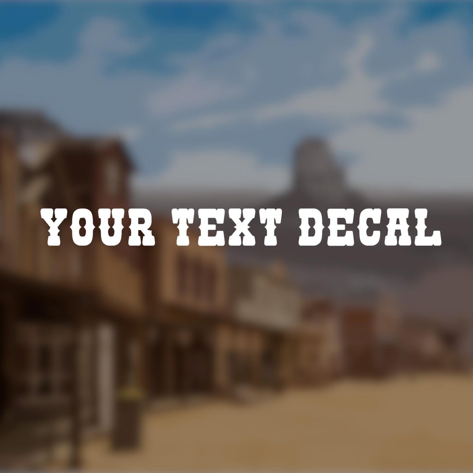 Western Style Text Decal Sticker Custom Name Vinyl Die Cut Old West ...