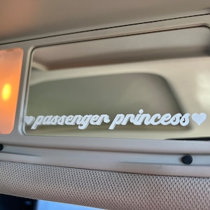 Passenger Princess Car Mirror Decal Sticker, Rearview Mirror Cute Sticker