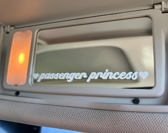 Passenger Princess Car Mirror Decal Sticker, Rearview Mirror Cute Sticker