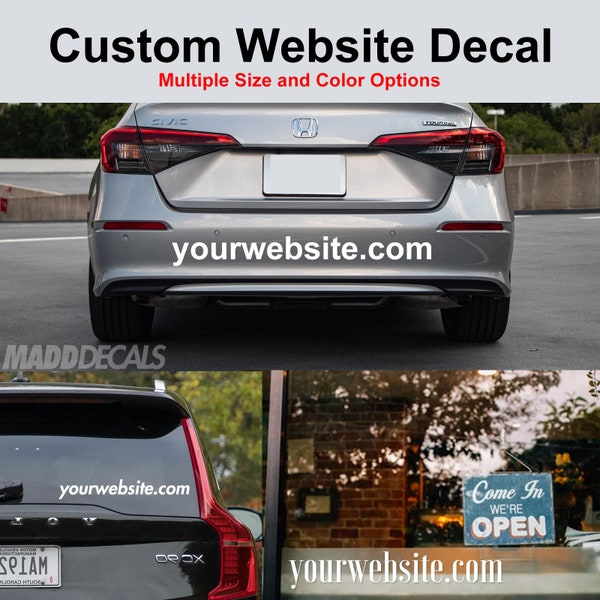 Custom Website Decal Sticker - Business Window Car Truck Advertising Sign