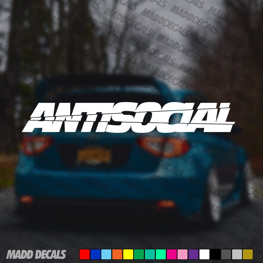 ANTISOCIAL Windshield Banner Decal Sticker Vinyl Die Cut Etsy
