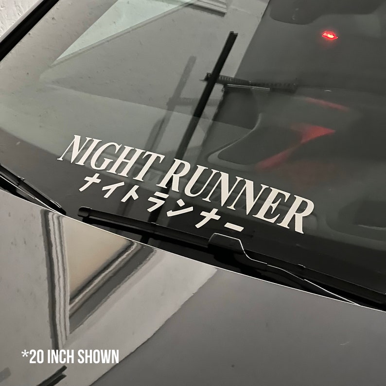 night runner decal sticker car window decal windshield banner car decals jdm car club nightrunner
