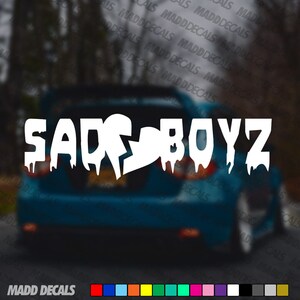 Sad Boyz Car Decal | Car Window Decal | Sad Boys Broken Heart Car Stickers | Windshield Banner | Gift for Car Guy