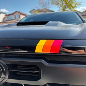 2024 Tacoma Heritage Front Bumper Stripes | Yellow Orange Red 3 Stripe Vinyl Overlays 2024+ Tacoma Accessories